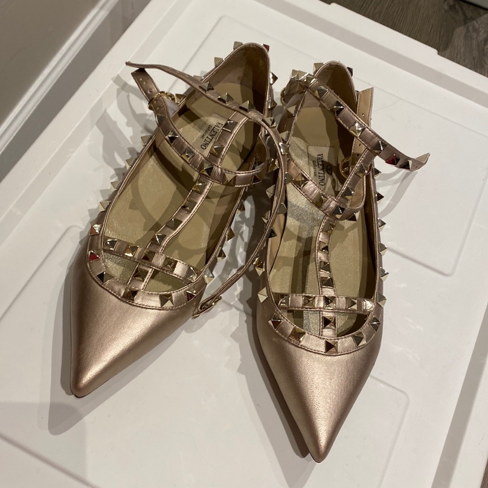 VALENTINO GARAVANI Rockstud Caged Ballet Flats